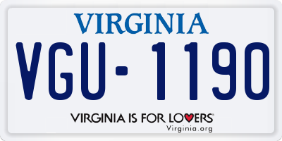 VA license plate VGU1190