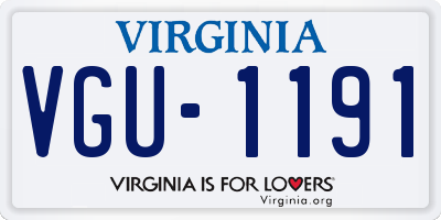 VA license plate VGU1191