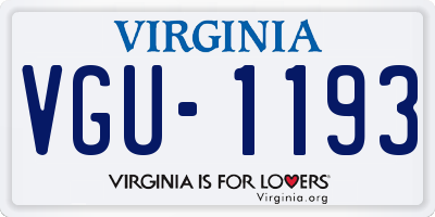 VA license plate VGU1193