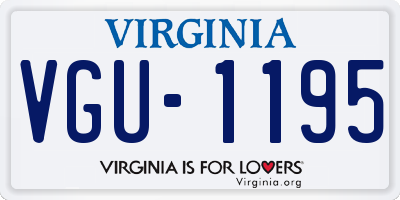 VA license plate VGU1195
