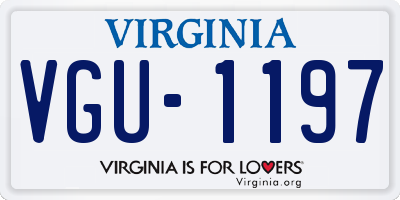 VA license plate VGU1197