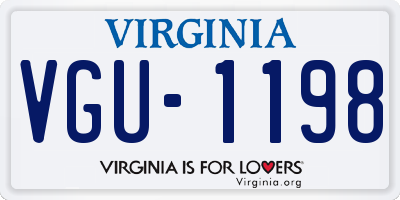 VA license plate VGU1198