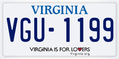VA license plate VGU1199