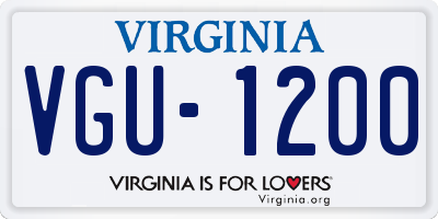 VA license plate VGU1200