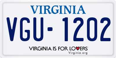VA license plate VGU1202