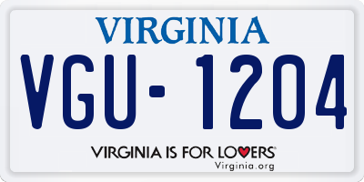 VA license plate VGU1204
