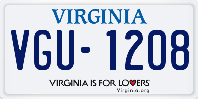 VA license plate VGU1208