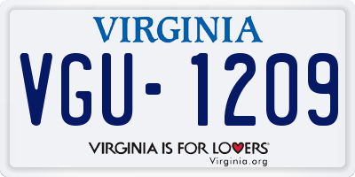 VA license plate VGU1209