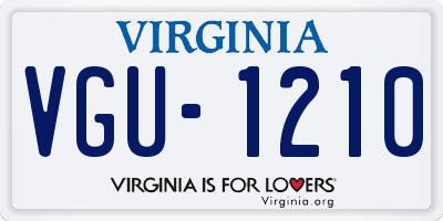 VA license plate VGU1210