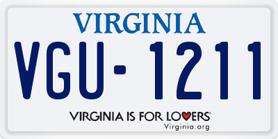 VA license plate VGU1211