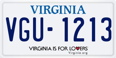 VA license plate VGU1213
