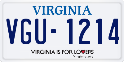 VA license plate VGU1214
