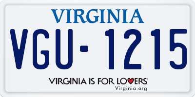 VA license plate VGU1215