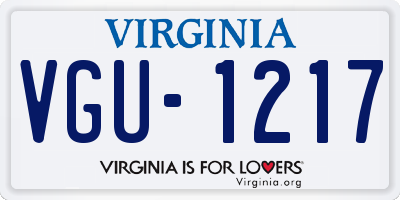 VA license plate VGU1217