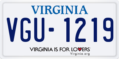 VA license plate VGU1219