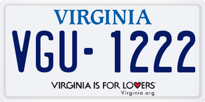 VA license plate VGU1222