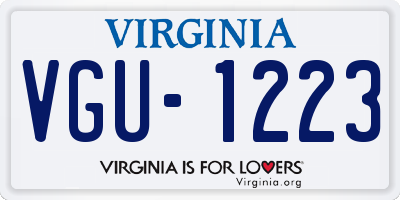 VA license plate VGU1223