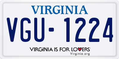 VA license plate VGU1224