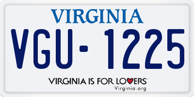 VA license plate VGU1225