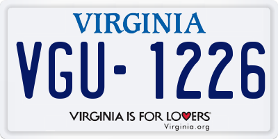 VA license plate VGU1226