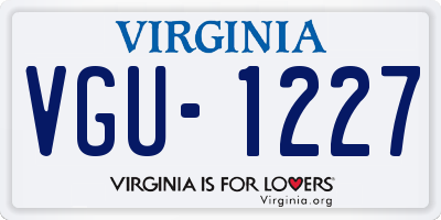 VA license plate VGU1227