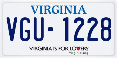 VA license plate VGU1228