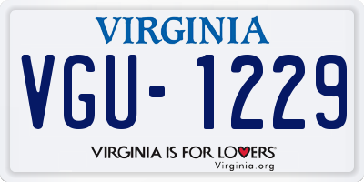 VA license plate VGU1229