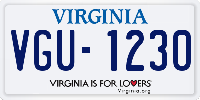 VA license plate VGU1230