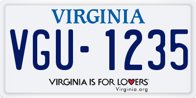 VA license plate VGU1235