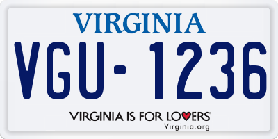 VA license plate VGU1236