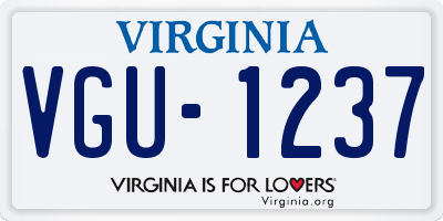 VA license plate VGU1237