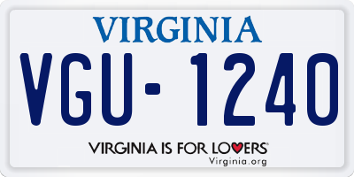 VA license plate VGU1240