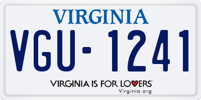 VA license plate VGU1241