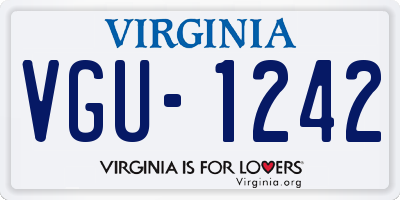 VA license plate VGU1242