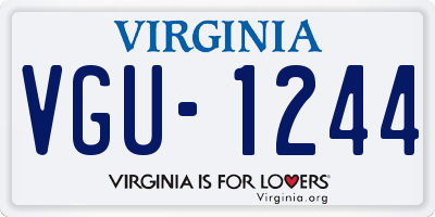 VA license plate VGU1244