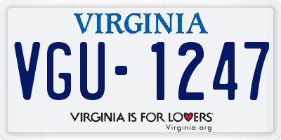 VA license plate VGU1247