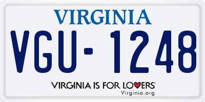 VA license plate VGU1248