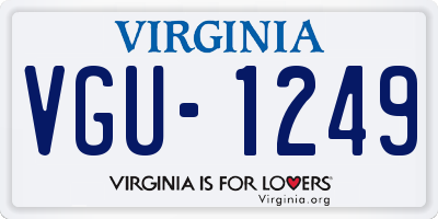 VA license plate VGU1249