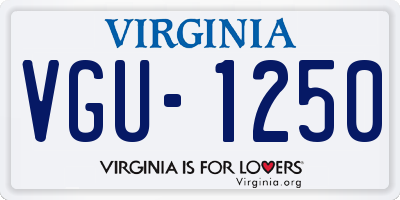 VA license plate VGU1250