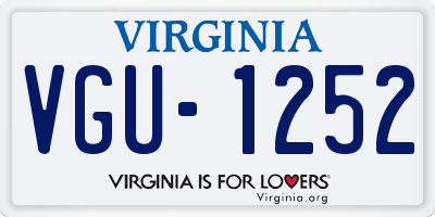 VA license plate VGU1252