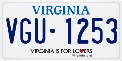 VA license plate VGU1253