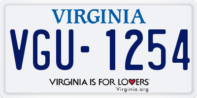 VA license plate VGU1254