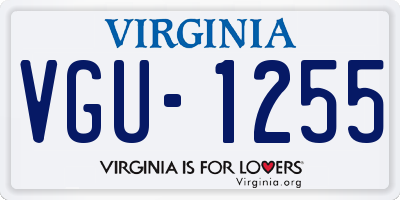 VA license plate VGU1255