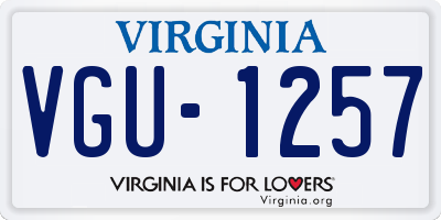 VA license plate VGU1257