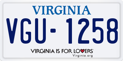 VA license plate VGU1258