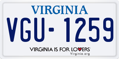 VA license plate VGU1259