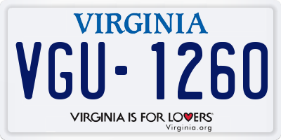 VA license plate VGU1260