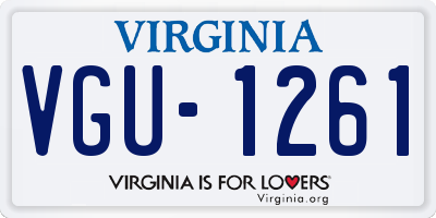 VA license plate VGU1261
