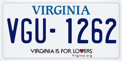 VA license plate VGU1262