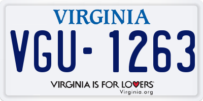 VA license plate VGU1263